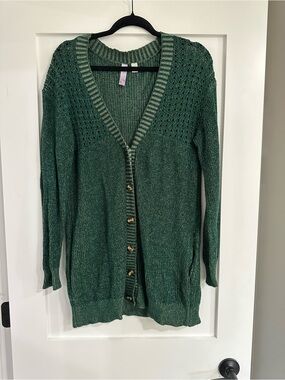 Alya Button-Front Knit Cardigan Sweater
